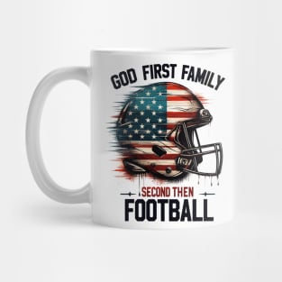 God First Family Second Then Football Mug